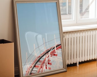 Santa Cruz Boardwalk Big Dipper Art Print | Retro Roller Coaster Wall Art - Drop, print or canvas // custom sizes available