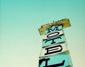 large canvas art motel beach art 1960s canvas art - Mid Century Motel, photograph on large art canvas