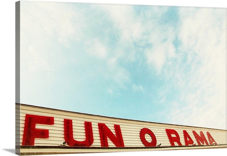 Fun O Rama on canvas large modern photography bright office art mid century wall art