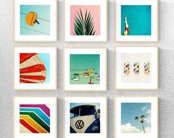 art print set // photography print set // wall art set // - Set of nine summer prints