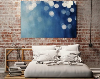 abstract giclee art print on canvas //  huge indigo abstract art canvas  // soothing art canvas - Indigo Dream, 60x40 photograph on canvas