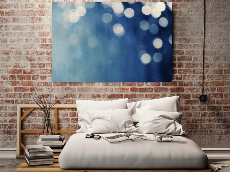 abstract giclee art print on canvas // huge indigo abstract art canvas // soothing art canvas Indigo Dream, 60x40 photograph on canvas image 1