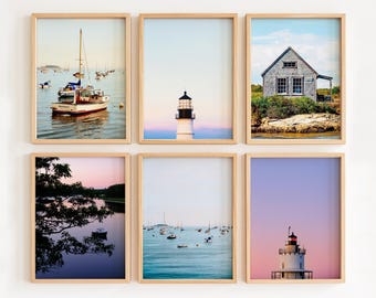 Maine Photography Art Print Set – Coastal Wall Decor, Set of Six