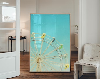 Modern Ferris Wheel Art | Vibrant Wall Decor for Office or Nursery | Playful Coastal Photography | Available as Print or Canvas