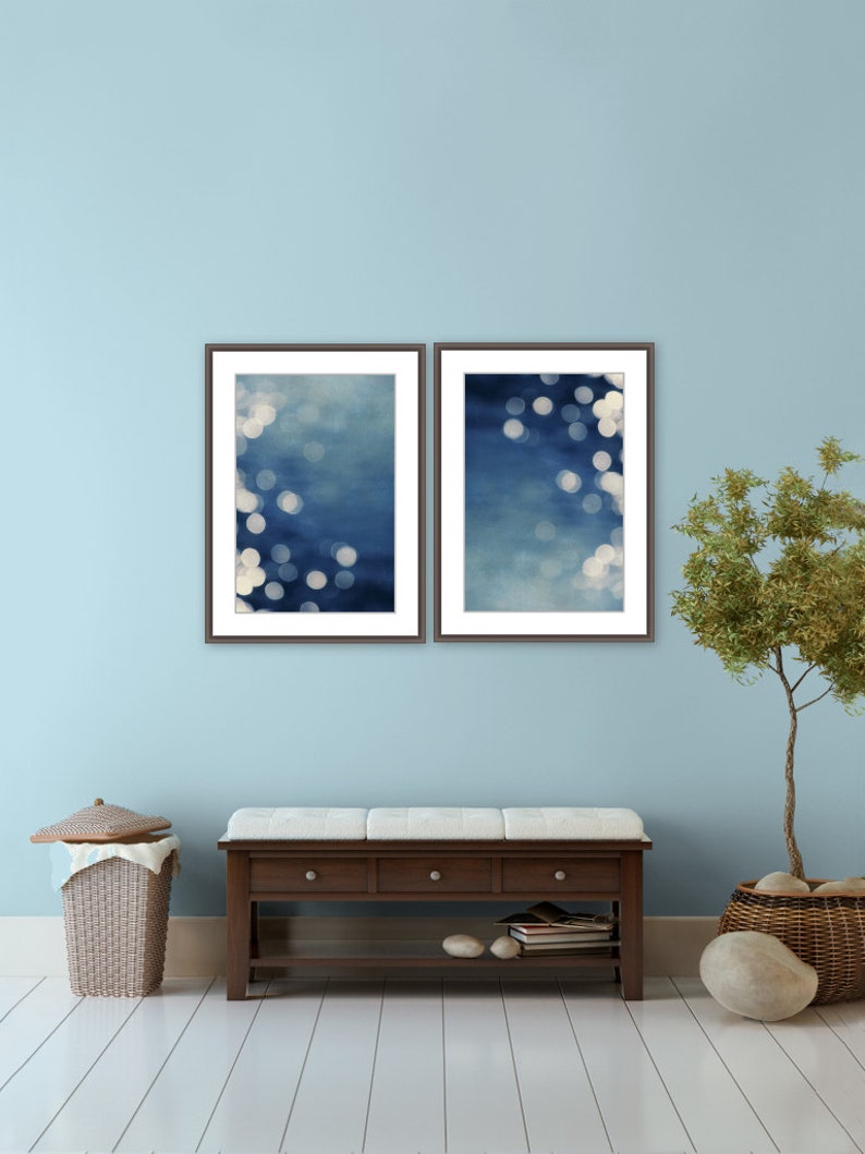 prints, indigo prints, abstract, blue, navy, beach house, minimalist, print set Indigo Dream, photograph art print image 2