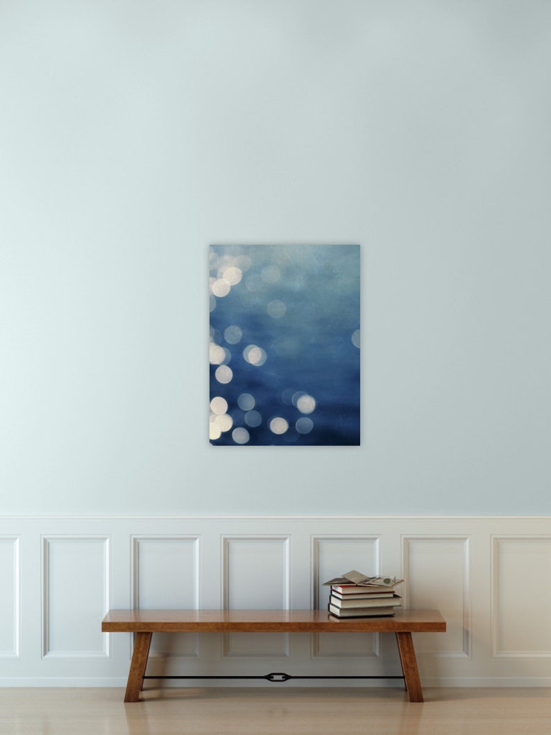 abstract giclee art print on canvas // huge indigo abstract art canvas // soothing art canvas Indigo Dream, 60x40 photograph on canvas image 3