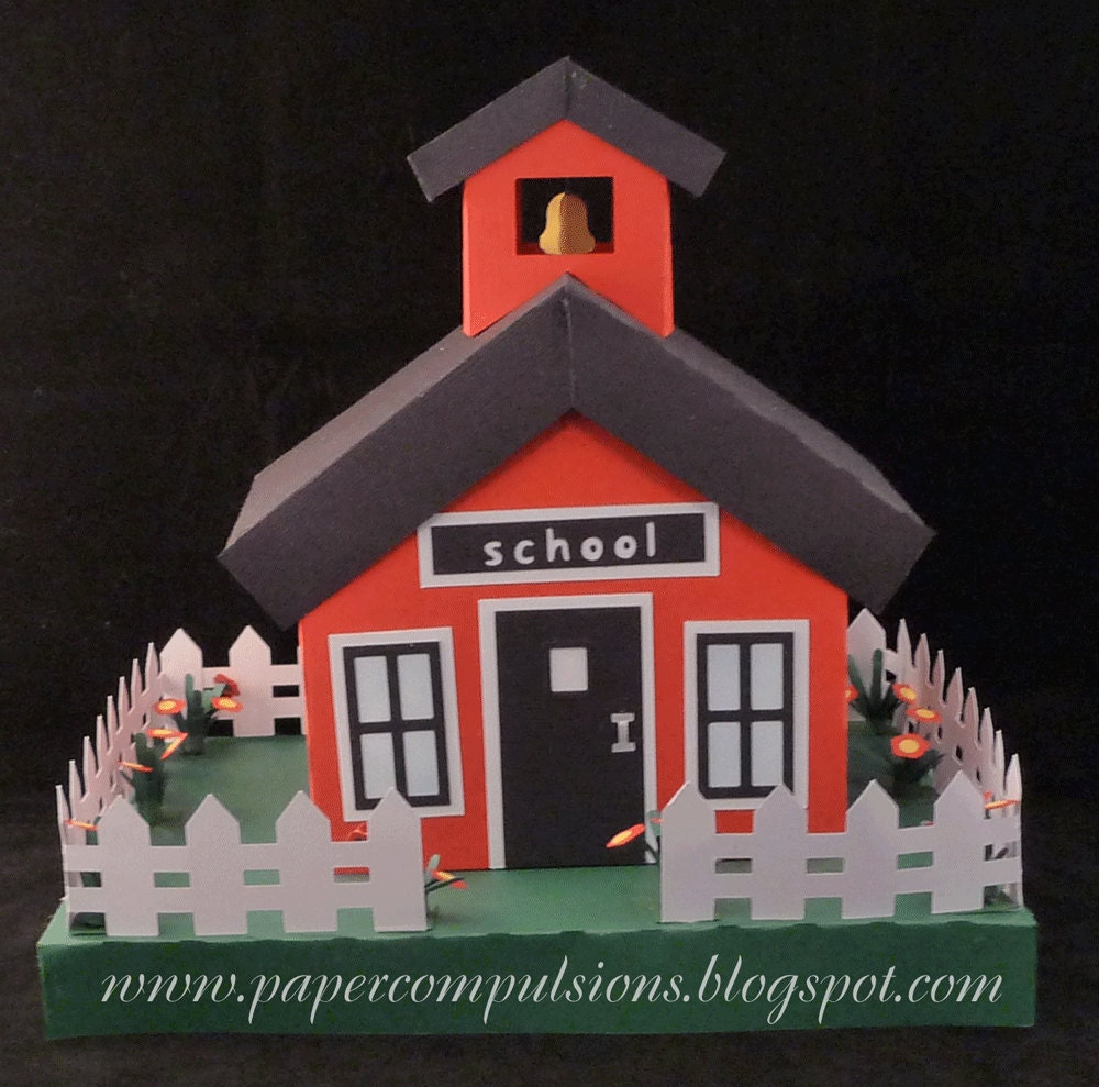 Download School house box SVG cut file and PDF templates | Etsy