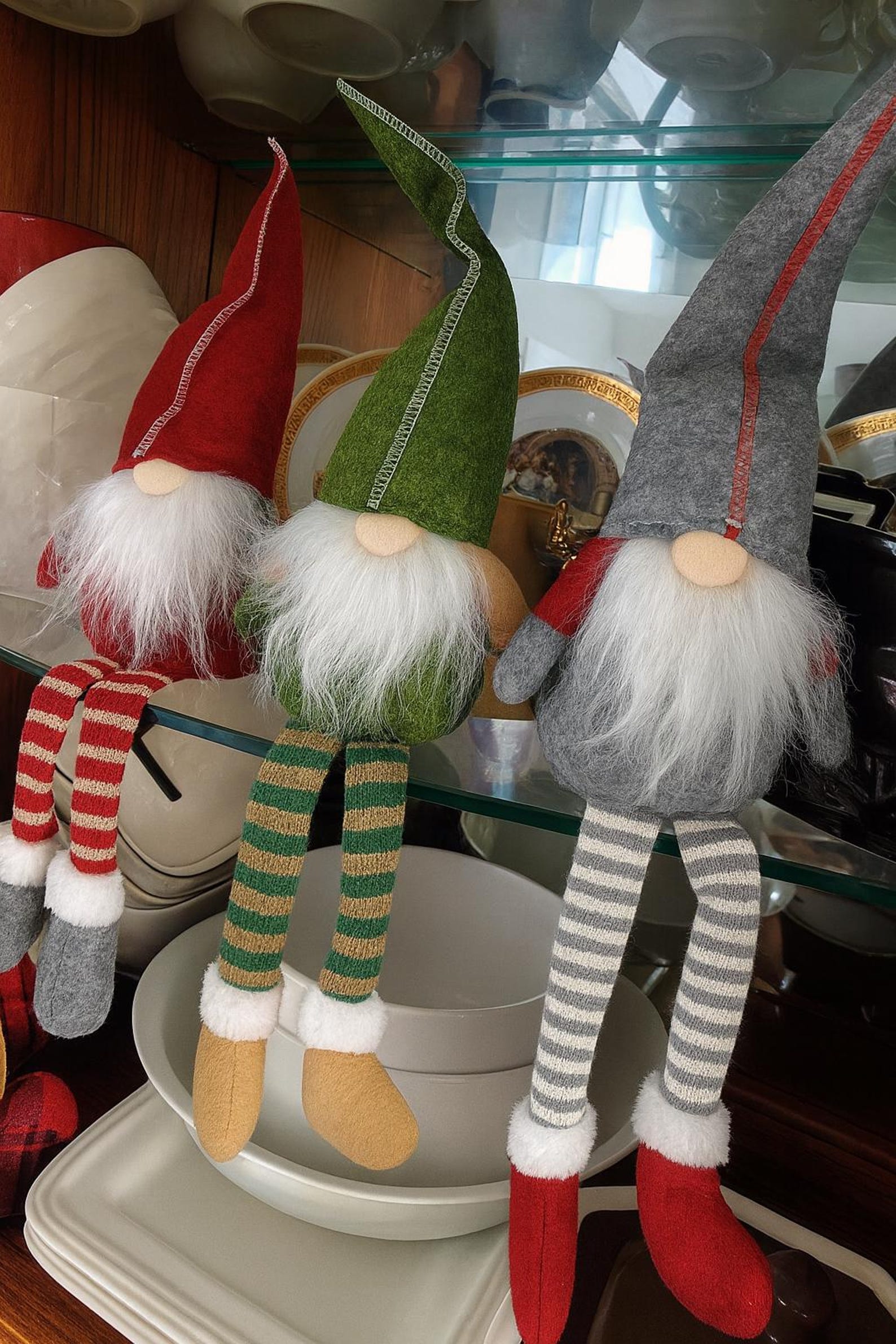 3pcs Long-leg Rudolph Christmas Dolls – Holiday Window Decor, Kids Gift ...
