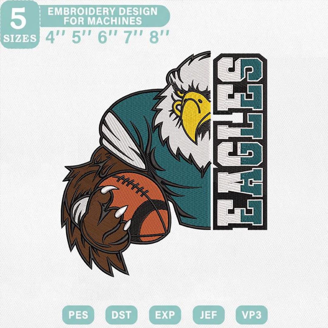 Threadbare Philadelphia Eagles Philadelphia Eagles Football Embroidery, Swoop Sport Embroidery File ...