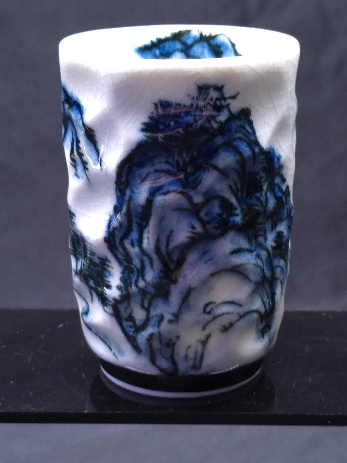 Japanese Blue Porcelain Vase - Etsy