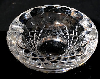 Waterford Colleen 3.5" Hand Cut Crystal Ashtray Signed Ireland Vintage Irish Crystal Trinket Dish Desk Catchall