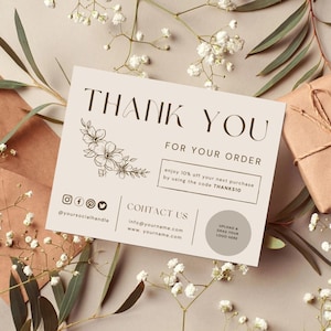 Business Thank You Card Canva Template: Printable Package Insert