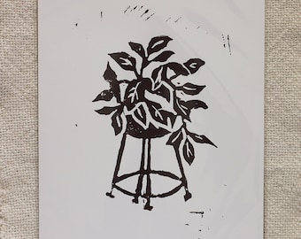 Pothos plant art print, plant mom gift for her, black plant art, plant gifts for her, plant wall art for her