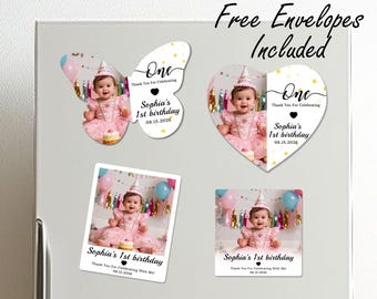 Custom Birthday Photo Magnet, Personalized Fridge Magnet Party Favor & Thank You Gift for Guests — a sweet keepsake they’ll treasure
