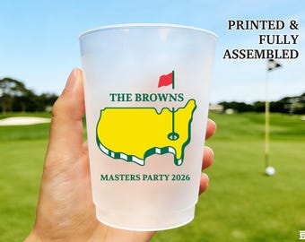 Personalized Golf Tournament Frosted Plastic Cups, Custom Golf Party Cups, Masters Inspired Party Favors, Golf Outing Event Drinkware