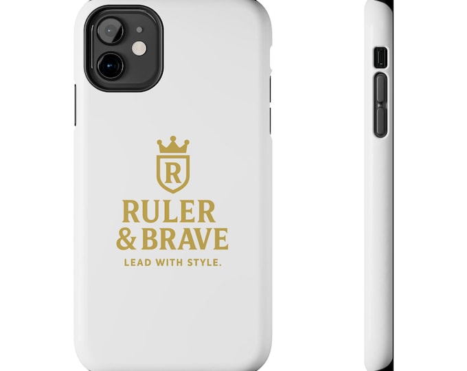 Ruler & Brave Phone Case | White and Gold Crown, Protective Cover