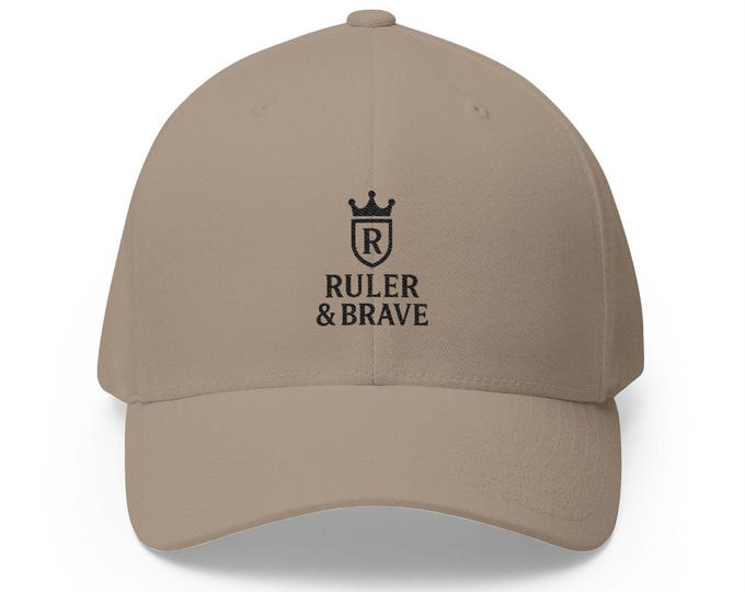 Ruler & Brave Crown Logo Cap, Closed-Back Structured Embroidered Hat