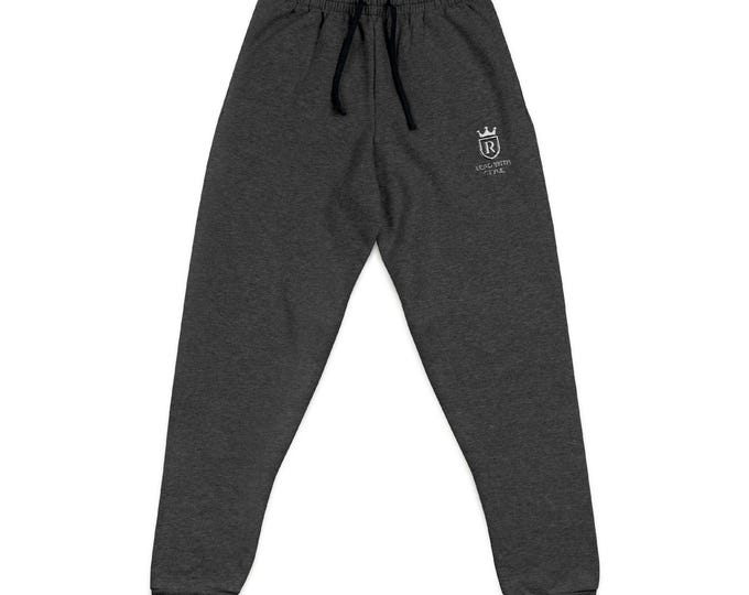 Embroidered Unisex Fleece Joggers - Relaxed Athleisure Pants