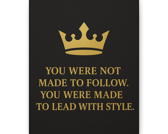 Gold Crown Inspirational Quote Canvas