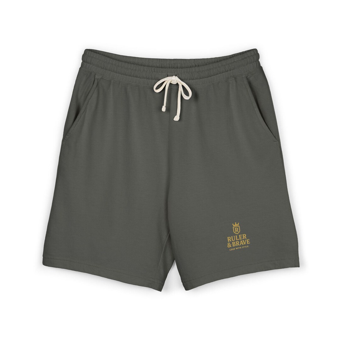 Ruler & Brave Logo Sweat Shorts | Garment-dyed Lightweight Fleece - Etsy