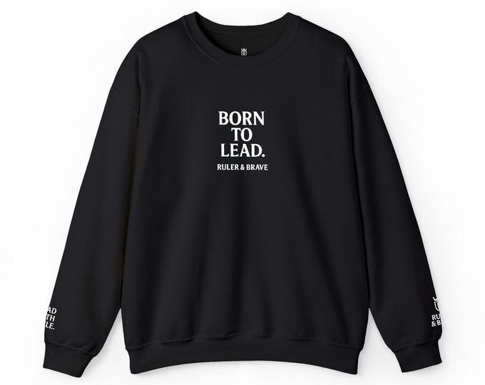 Born to Lead crewneck sweatshirt | minimalist text design, white