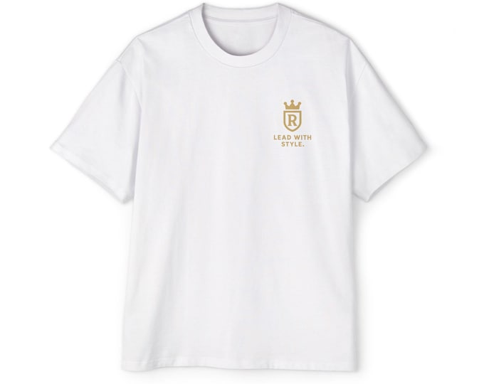 Men's Heavy Oversized Cotton Tee, Ruler & Brave Design