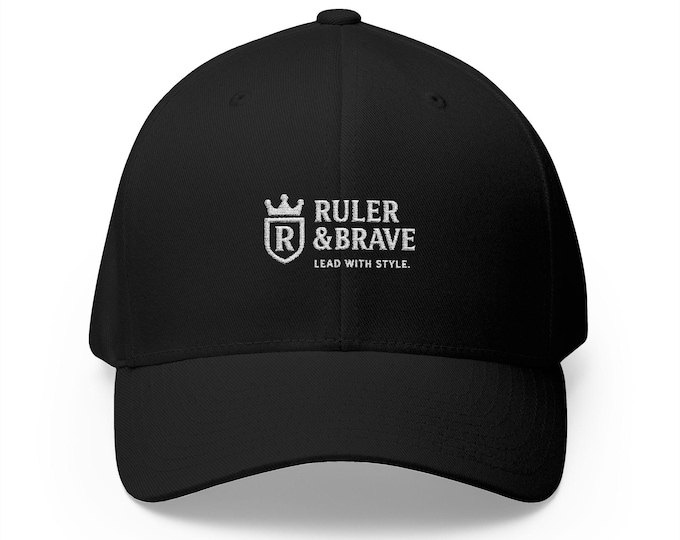Ruler & Brave logo cap Closed-Back Structured Cap | Embroidered crown emblem