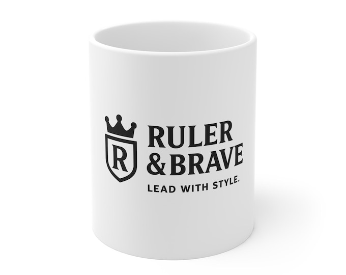 Ruler & Brave Logo Mug | Minimalist Ceramic Coffee Mug
