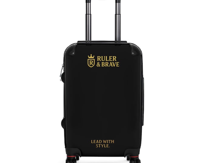 Ruler & Brave Logo Suitcases | Black Carry-On Luggage, Lead With Style