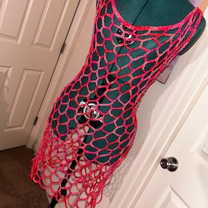fitted lace wedding dress Kaylee Fishnet Tights (Red)