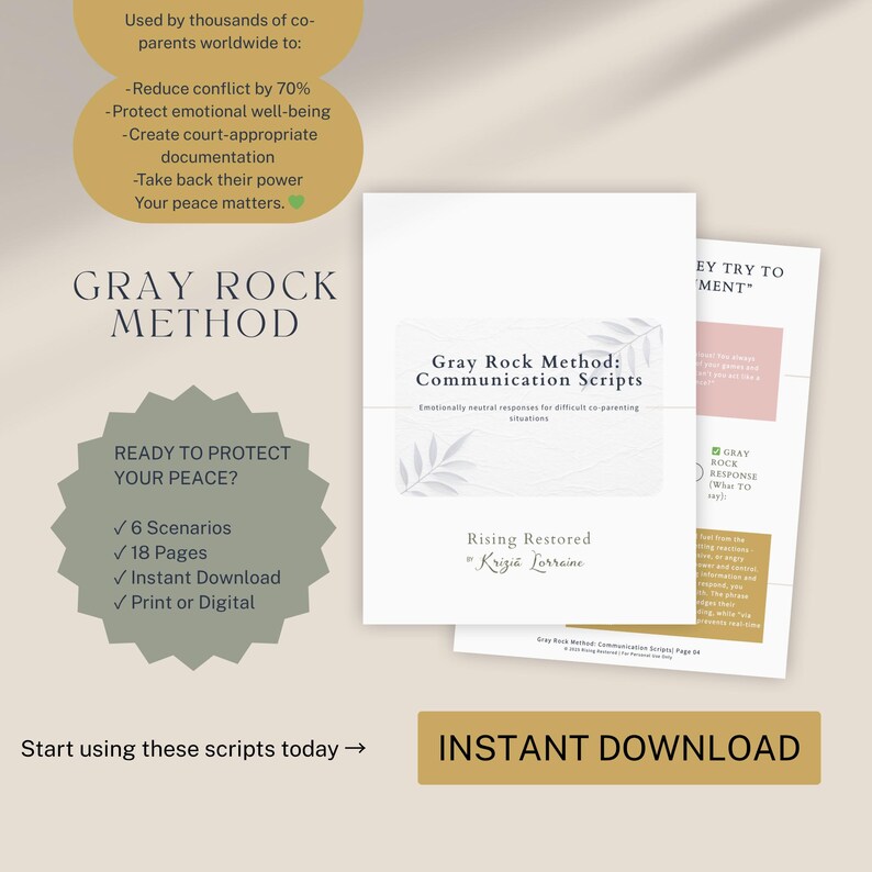 Gray Rock Method Communication Scripts | Co-parenting With Narcissist ...