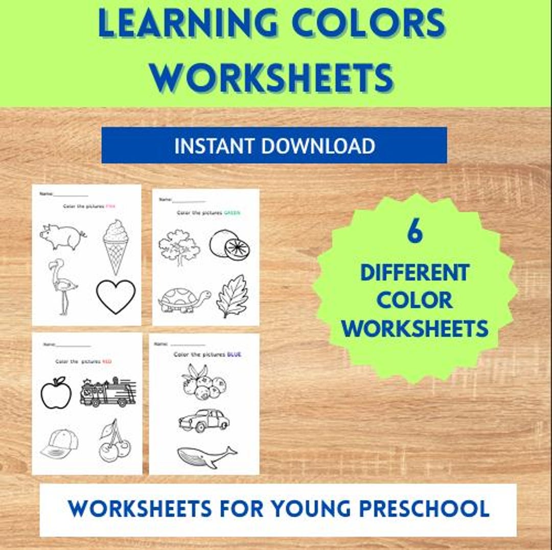 LEARNING COLORS WORKSHEETS - Etsy