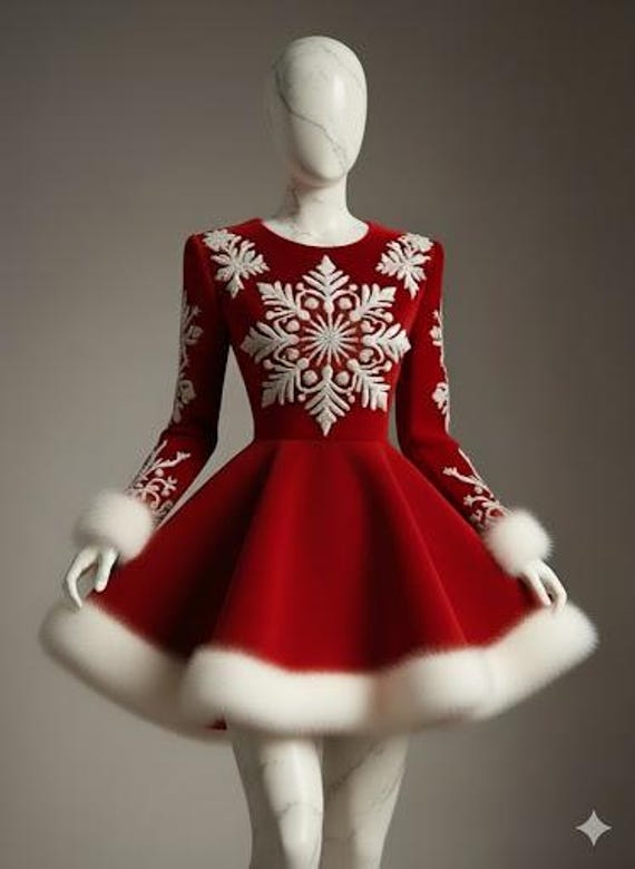 mrs claus mini dress Festive Red Mrs.Claus Velvet Mini Dress