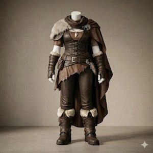 Viking Leather Armor Costume Set with Cloak  Cosplay and LARP | Medieval Fantasy Northern Ranger Warrior Outfit