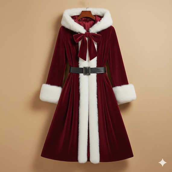 red velvet dress with white fur trim Secret Treasures Red Velvet Fur Trim Christmas Holiday Mini Dress Santa Costume
