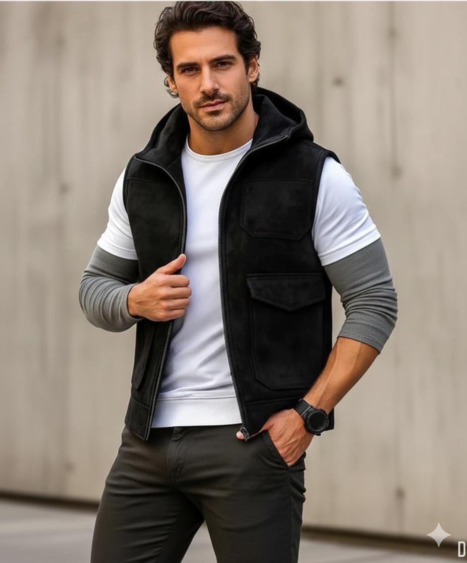 OAMC RE:WORK Hoodie Vest フーディベスト Men's Black Suede Hooded Vest – Premium Streetwear Techwear