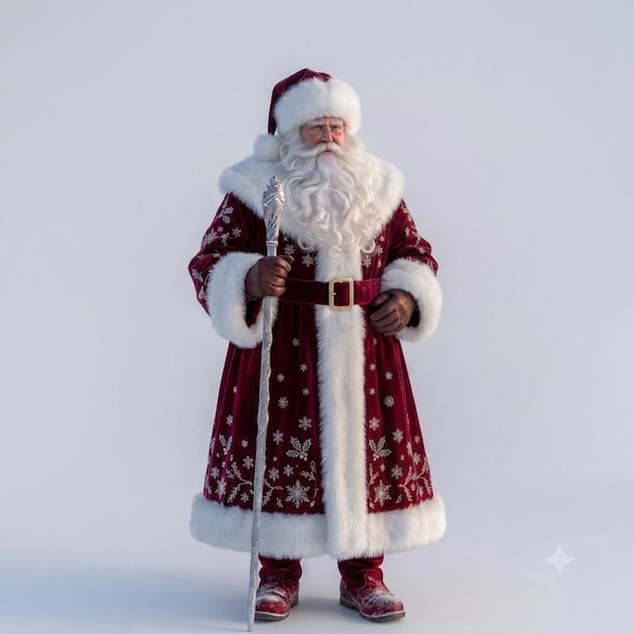 father christmas fancy dress Professional Santa Claus Costume Luxury Velvet Robe with Fine Embroidery Realistic Holiday Cosplay Outfit for Christmas P making the costume a