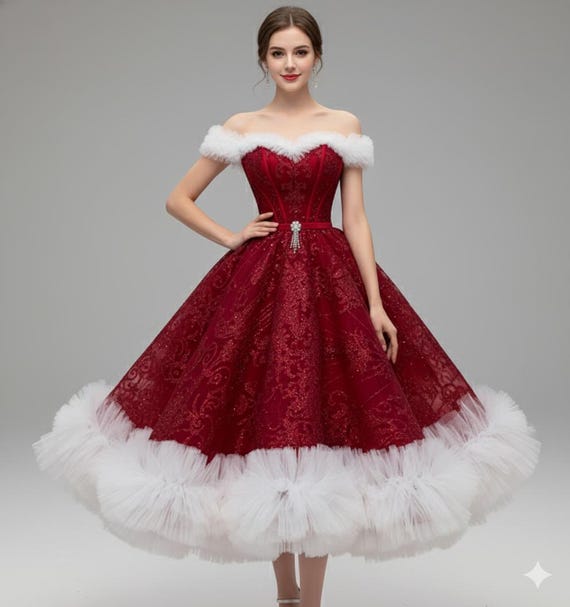 off the shoulder mrs claus dress Women Mrs. Claus Costume Christmas Santa Dress Off Shoulder Sequined Plush Dress Red Bodycon Mini Dresses Xmas Party Club Dress