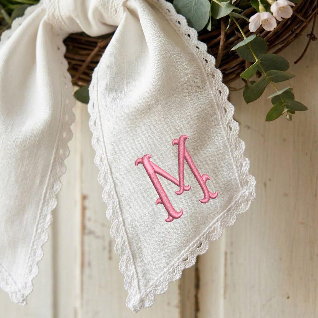 Fishtail Monogram Font Machine Embroidery File, Coquette Alphabet ...