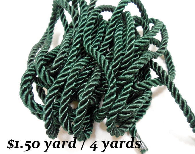 Hunter Green Twisted Satin Cord.twisted Rope Satin Cord. GREEN Etsy