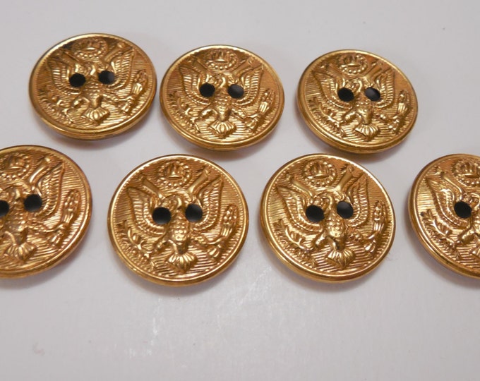 Vintage Brass Blazer Buttons, Brass Eagle Buttons, Uniform Buttons