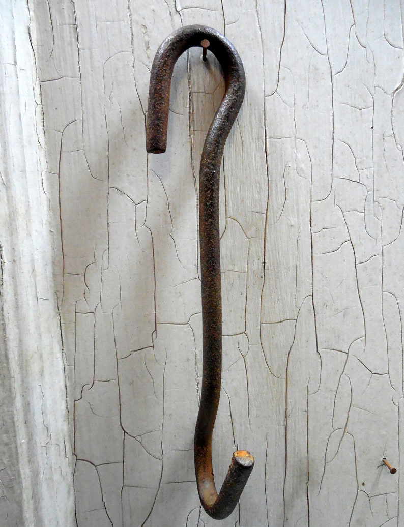 Rustic Hand Forged Camp Fire Cooking Hook Primitive Camp Fire Etsy