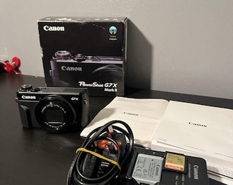 Cámara compacta Canon PowerShot G7 X Mark II - Negra + tarjeta SD