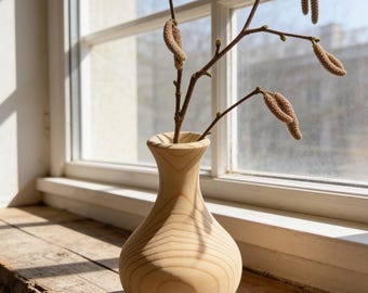 Handmade wooden vase – 14 cm | modern unique piece from Tyrol