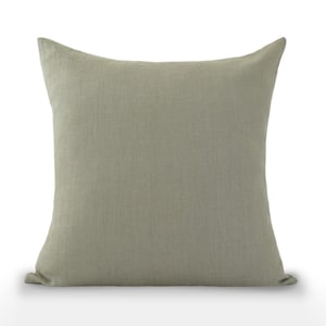 Cypress Pillow Cover, Sage Linen, Handwoven Throw Pillow, 100% Linen