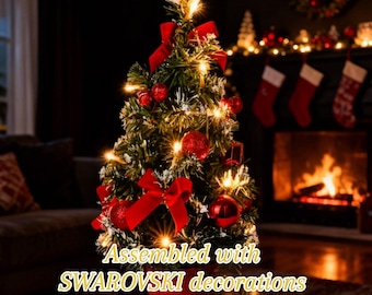 Vintage Swarovski Felix the Christmas Tree With Clear Star and Red