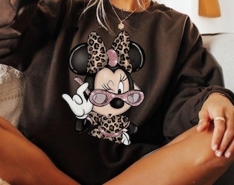 Safari Minnie Mouse Sweatshirt, Leopard Minnie Mouse Shirt, Animal Kingdom Tee, Minnie Mouse TShirt, Disney Safari Shirt MC6