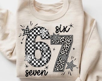 Checkered Leopard Six Seven 6 7 Meme Ready To Press CM234