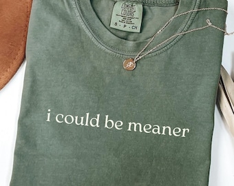 Comfort Colors® I Could Be Meaner Shirt, Funny Humor Long Sleeve, Sarcastic Funny Quote Tee, Sarcasm Sweatshirt, Trendy Shirt for Women GN85