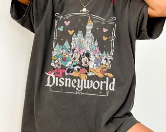 Retro Walt Disneyworld Comfort Colors Shirt, Vintage Disney World T-Shirt, Mickey And Friends Tee, Kids Disney 2026 Trip Long Sleeve MC20